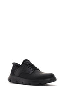 Skechers Men's Black Gervin Leather Sneakers | Derimod Skechers Men's Black Gervin Leather Sneakers | Derimod