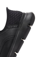 Skechers Men's Black Gervin Leather Sneakers | Derimod Skechers Men's Black Gervin Leather Sneakers | Derimod