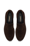 Kadın Siyah Kalın Topuklu Süet Deri Maskülen Loafer | Derimod Kadın Siyah Kalın Topuklu Süet Deri Maskülen Loafer | Derimod