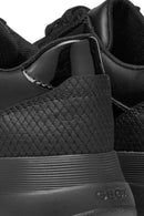 Geox Kadın Siyah Bağcıklı Kalın Tabanlı Deri Sneaker | Derimod Geox Kadın Siyah Bağcıklı Kalın Tabanlı Deri Sneaker | Derimod