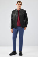 Bruce Erkek Siyah Regular Deri Ceket | Derimod Bruce Erkek Siyah Regular Deri Ceket | Derimod