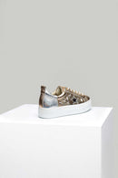Yıldız Detaylı Gold Kadın Deri Sneaker | Derimod Yıldız Detaylı Gold Kadın Deri Sneaker | Derimod