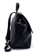 Kadın Siyah Suni Deri Sırt Çantası | Derimod Kadın Siyah Suni Deri Sırt Çantası | Derimod