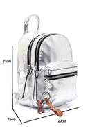 Kadın Gümüş Suni Deri Sırt Çantası | Derimod Kadın Gümüş Suni Deri Sırt Çantası | Derimod