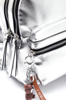 Kadın Gümüş Suni Deri Sırt Çantası | Derimod Kadın Gümüş Suni Deri Sırt Çantası | Derimod