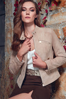 Kylie Kadın Sarı Süet Deri Ceket | Derimod Kylie Kadın Sarı Süet Deri Ceket | Derimod