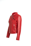 Kylie Kadın Kırmızı Deri Ceket | Derimod Kylie Kadın Kırmızı Deri Ceket | Derimod