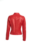 Kylie Kadın Kırmızı Deri Ceket | Derimod Kylie Kadın Kırmızı Deri Ceket | Derimod