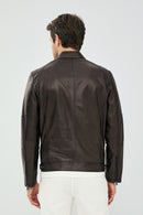 Alanzo Men's Mink Leather Jacket | Derimod Alanzo Men's Mink Leather Jacket | Derimod