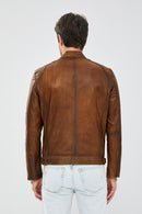 Alanzo Erkek Camel Deri Ceket | Derimod Alanzo Erkek Camel Deri Ceket | Derimod