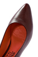 Derimod Gritti Women's Burgundy Thick Heeled Leather Shoes | Derimod Derimod Gritti Women's Burgundy Thick Heeled Leather Shoes | Derimod