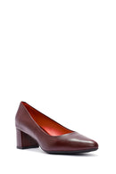 Derimod Gritti Kadın Bordo Kalın Topuklu Deri Ayakkabı | Derimod Derimod Gritti Kadın Bordo Kalın Topuklu Deri Ayakkabı | Derimod