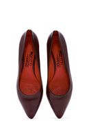 Derimod Gritti Women's Burgundy Thick Heeled Leather Shoes | Derimod Derimod Gritti Women's Burgundy Thick Heeled Leather Shoes | Derimod