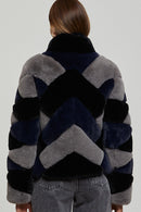 Guarda Women's Multicolored Teddy Jacket | Derimod Guarda Women's Multicolored Teddy Jacket | Derimod