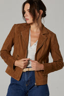 Lara Kadın Camel Süet Deri Ceket | Derimod Lara Kadın Camel Süet Deri Ceket | Derimod