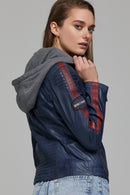 Takeoff Kadın Mavi Deri Ceket | Derimod Takeoff Kadın Mavi Deri Ceket | Derimod