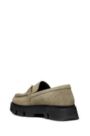 Geox Women's Mink Wild Buckle Detailed Suede Leather Masculine Loafer | Derimod Geox Women's Mink Wild Buckle Detailed Suede Leather Masculine Loafer | Derimod