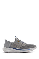 Skechers Men's Grey Slade Lace-Up Thick Sole Fabric Sneakers | Derimod Skechers Men's Grey Slade Lace-Up Thick Sole Fabric Sneakers | Derimod
