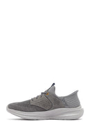 Skechers Men's Grey Slade Lace-Up Thick Sole Fabric Sneakers | Derimod Skechers Men's Grey Slade Lace-Up Thick Sole Fabric Sneakers | Derimod