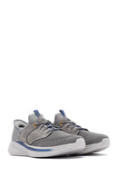 Skechers Men's Grey Slade Lace-Up Thick Sole Fabric Sneakers | Derimod Skechers Men's Grey Slade Lace-Up Thick Sole Fabric Sneakers | Derimod