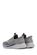Skechers Men's Grey Slade Lace-Up Thick Sole Fabric Sneakers | Derimod Skechers Men's Grey Slade Lace-Up Thick Sole Fabric Sneakers | Derimod