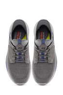 Skechers Men's Grey Slade Lace-Up Thick Sole Fabric Sneakers | Derimod Skechers Men's Grey Slade Lace-Up Thick Sole Fabric Sneakers | Derimod