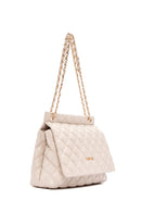 Women's Beige Long Strap Quilted Shoulder Bag | Derimod Women's Beige Long Strap Quilted Shoulder Bag | Derimod