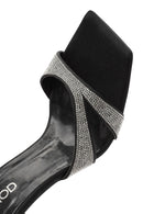 Women's Black Ankle Buckle Stone High Thin Heel Sandals | Derimod Women's Black Ankle Buckle Stone High Thin Heel Sandals | Derimod