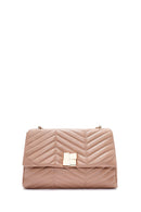 Kadın Bej Uzun Askılı Kapitone Desenli Omuz Çantası | Derimod Kadın Bej Uzun Askılı Kapitone Desenli Omuz Çantası | Derimod