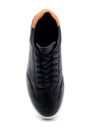 Men's Suede Detailed Leather Sneaker | Derimod Men's Suede Detailed Leather Sneaker | Derimod
