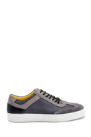 Men's Suede Detailed Leather Sneaker | Derimod Men's Suede Detailed Leather Sneaker | Derimod