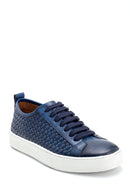 Erkek Örgü Detaylı Deri Sneaker | Derimod Erkek Örgü Detaylı Deri Sneaker | Derimod