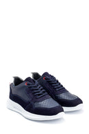 Men's Suede Detailed Leather Sneaker | Derimod Men's Suede Detailed Leather Sneaker | Derimod