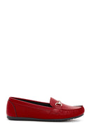 Kadın Kırmızı Toka Detaylı Loafer | Derimod Kadın Kırmızı Toka Detaylı Loafer | Derimod