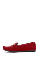 Kadın Kırmızı Toka Detaylı Loafer | Derimod Kadın Kırmızı Toka Detaylı Loafer | Derimod