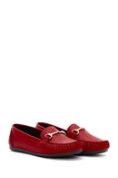Kadın Kırmızı Toka Detaylı Loafer | Derimod Kadın Kırmızı Toka Detaylı Loafer | Derimod