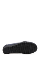 Women's Navy Blue Wedge Heeled Loafer | Derimod Women's Navy Blue Wedge Heeled Loafer | Derimod