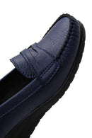 Women's Navy Blue Wedge Heeled Loafer | Derimod Women's Navy Blue Wedge Heeled Loafer | Derimod