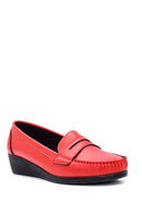 Women's Red Wedge Heeled Loafer | Derimod Women's Red Wedge Heeled Loafer | Derimod