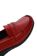 Women's Red Wedge Heeled Loafer | Derimod Women's Red Wedge Heeled Loafer | Derimod
