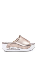 Women's Metallic Wedge Heel Slippers | Derimod Women's Metallic Wedge Heel Slippers | Derimod