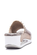 Women's Metallic Wedge Heel Slippers | Derimod Women's Metallic Wedge Heel Slippers | Derimod