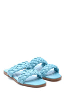 Women's Blue Braided Slippers | Derimod Women's Blue Braided Slippers | Derimod