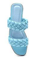 Women's Blue Braided Slippers | Derimod Women's Blue Braided Slippers | Derimod