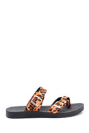 Women's Leopard Patterned Casual Slippers | Derimod Women's Leopard Patterned Casual Slippers | Derimod