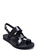 Women's Crocodile Printed Casual Sandals | Derimod Women's Crocodile Printed Casual Sandals | Derimod