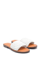 Women's Knitted Detailed Casual Slippers | Derimod Women's Knitted Detailed Casual Slippers | Derimod