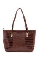 Women's Lizard Patterned Shoulder Bag | Derimod Women's Lizard Patterned Shoulder Bag | Derimod