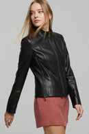 Venice Kadın Siyah Deri Ceket | Derimod Venice Kadın Siyah Deri Ceket | Derimod