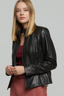 Venice Kadın Siyah Deri Ceket | Derimod Venice Kadın Siyah Deri Ceket | Derimod